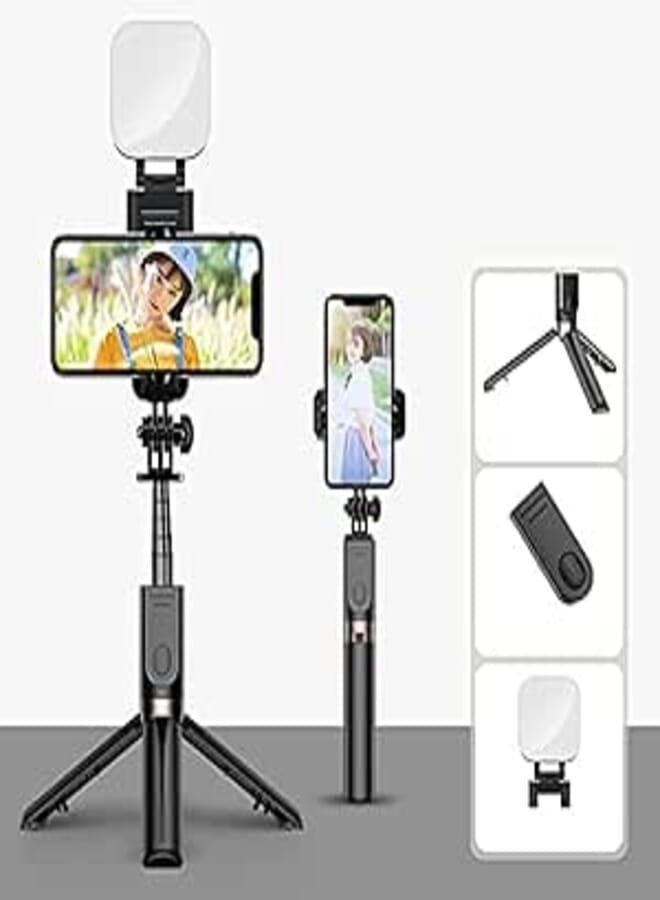Arabest 3-In-1 Mobile Phone Selfie Stick All-In-One Live Broadcast Bracket Bluetooth Handheld Camera Anti-Shake Portable Floor Tripod